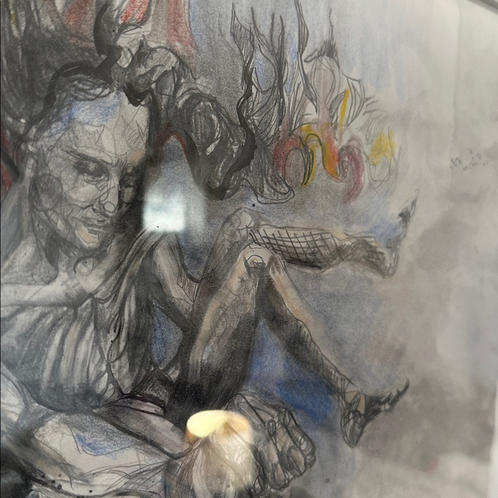Framed, Floating girl, 2023, Watercolour, Graphite, Ink On Stonehenge 18:23?” - Picture 3 of 4